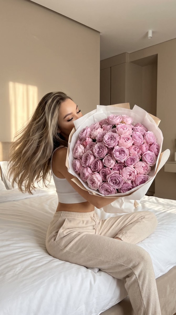 Cozy Peony Bouquet Portrait