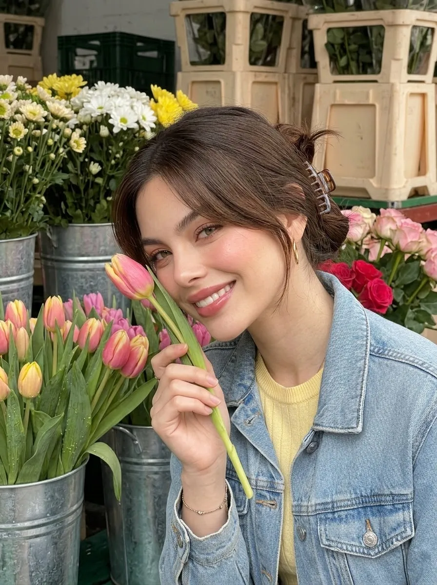 Sunrise Flower Market Portrait output 1