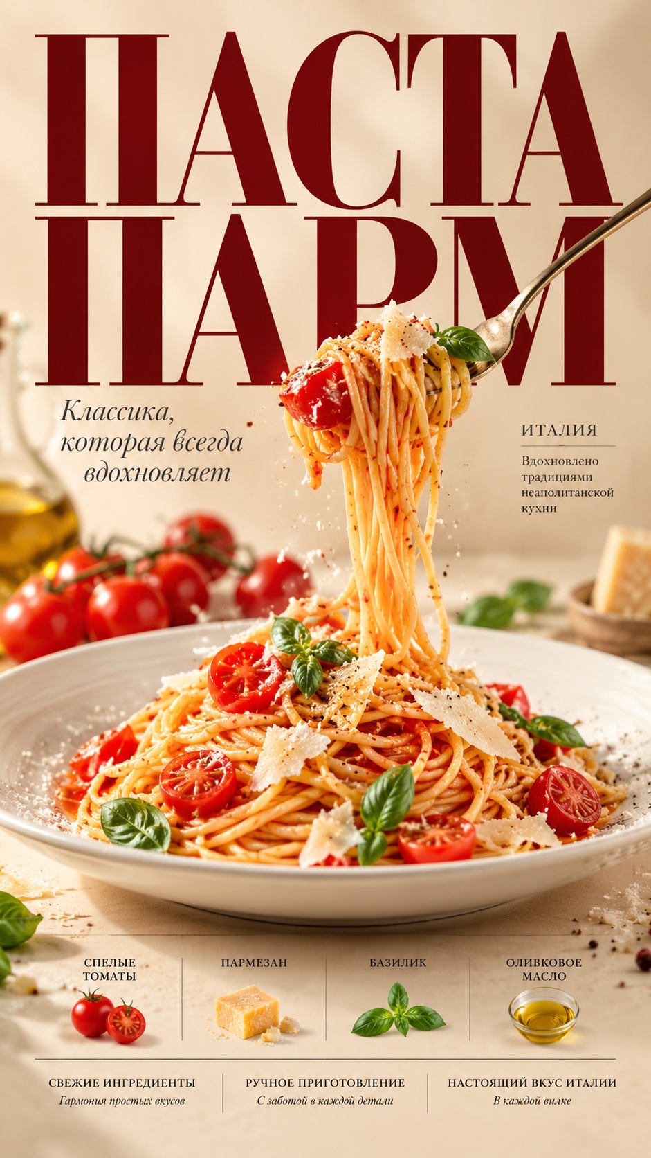 Premium Food and Typography Advertising Poster