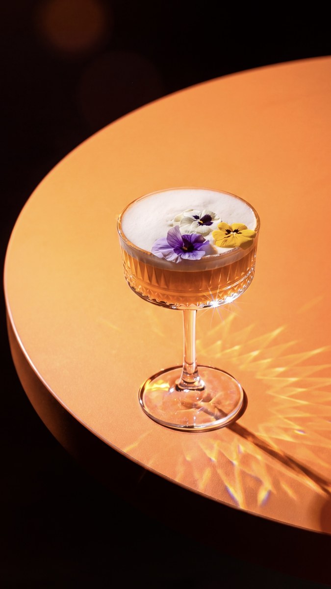 Photorealistic Cocktail with Edible Flowers output 2