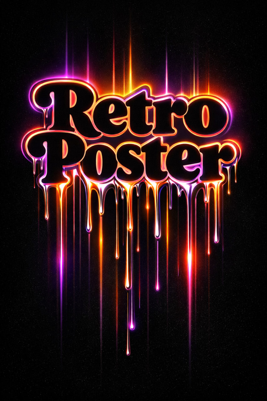 Retro-Futuristic Neon Typography Poster output 4