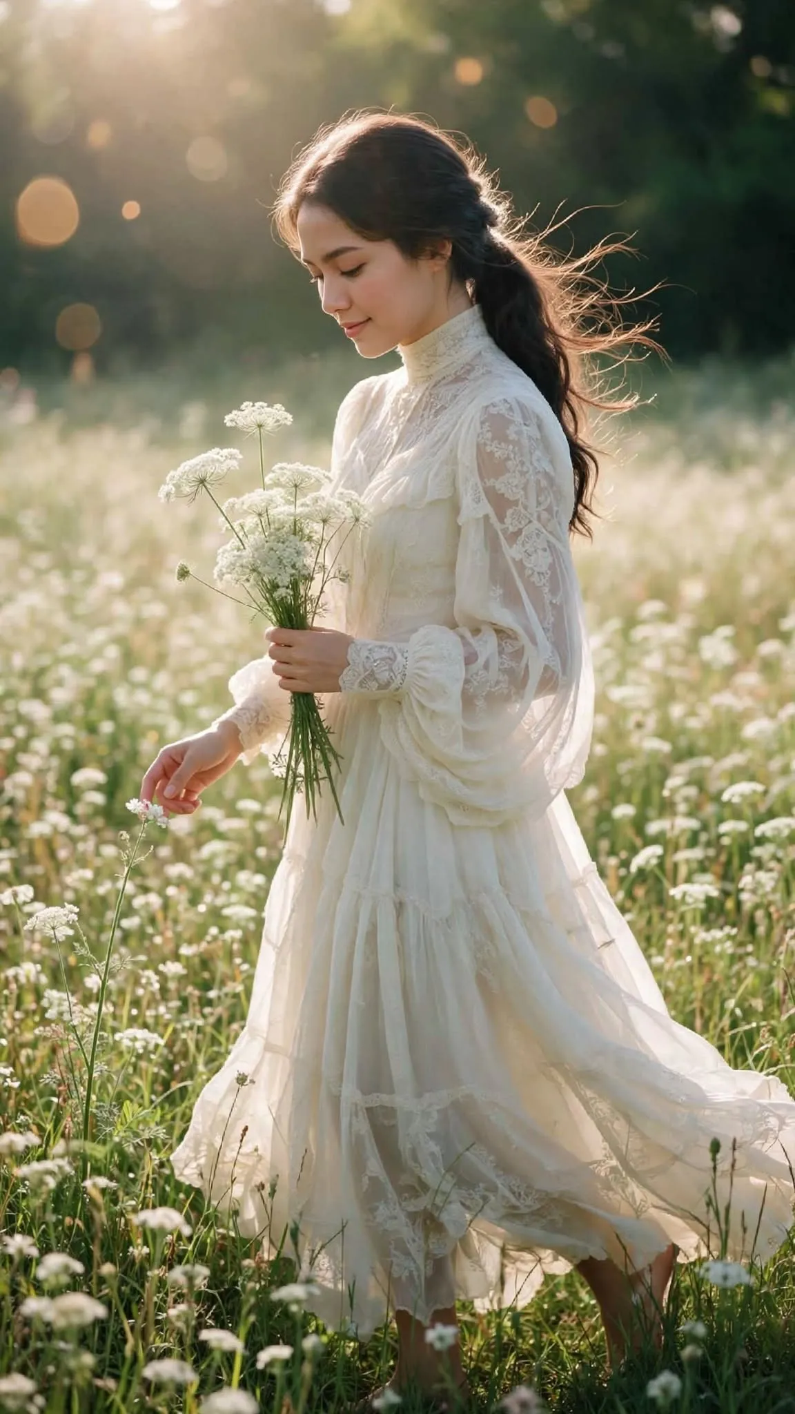 Golden-Hour Wildflower Meadow Portrait output 2