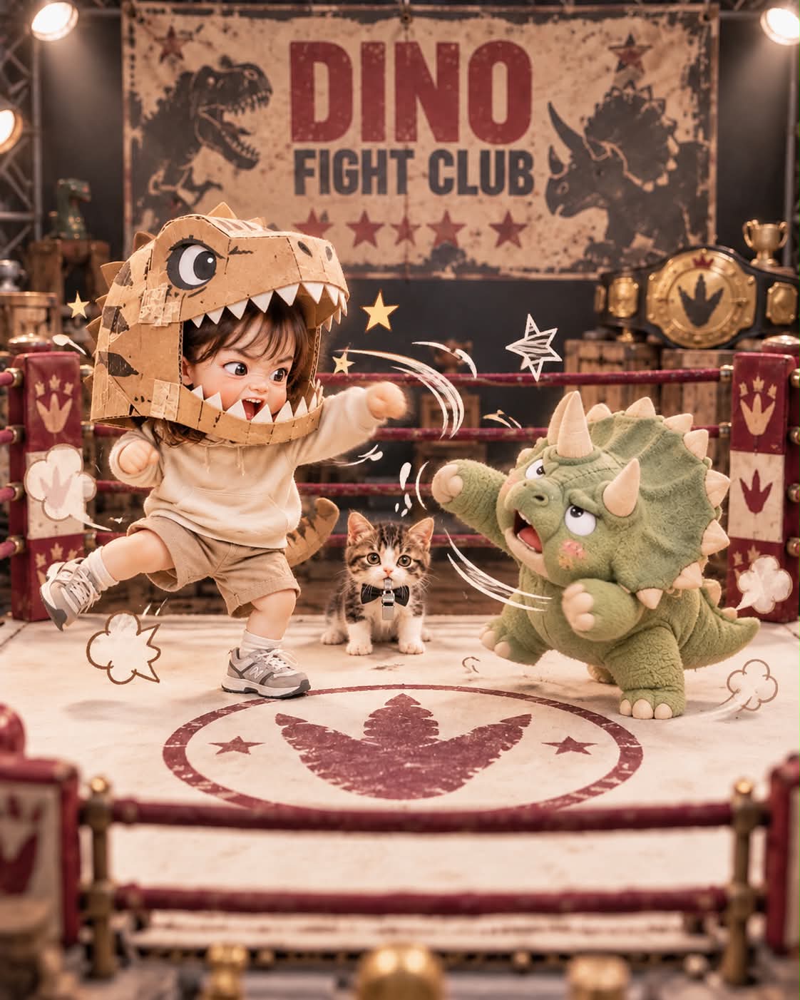 Miniature Dino Fight Club Doll Scene output 2