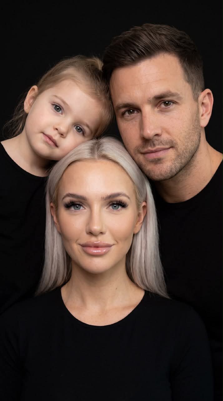 Photorealistic Family Portrait on a Black Background
