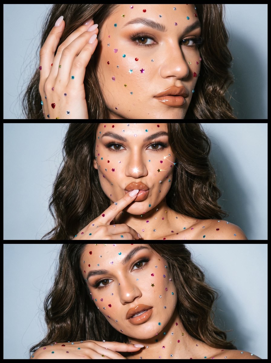 Y2K Rhinestone Beauty Triptych output 1