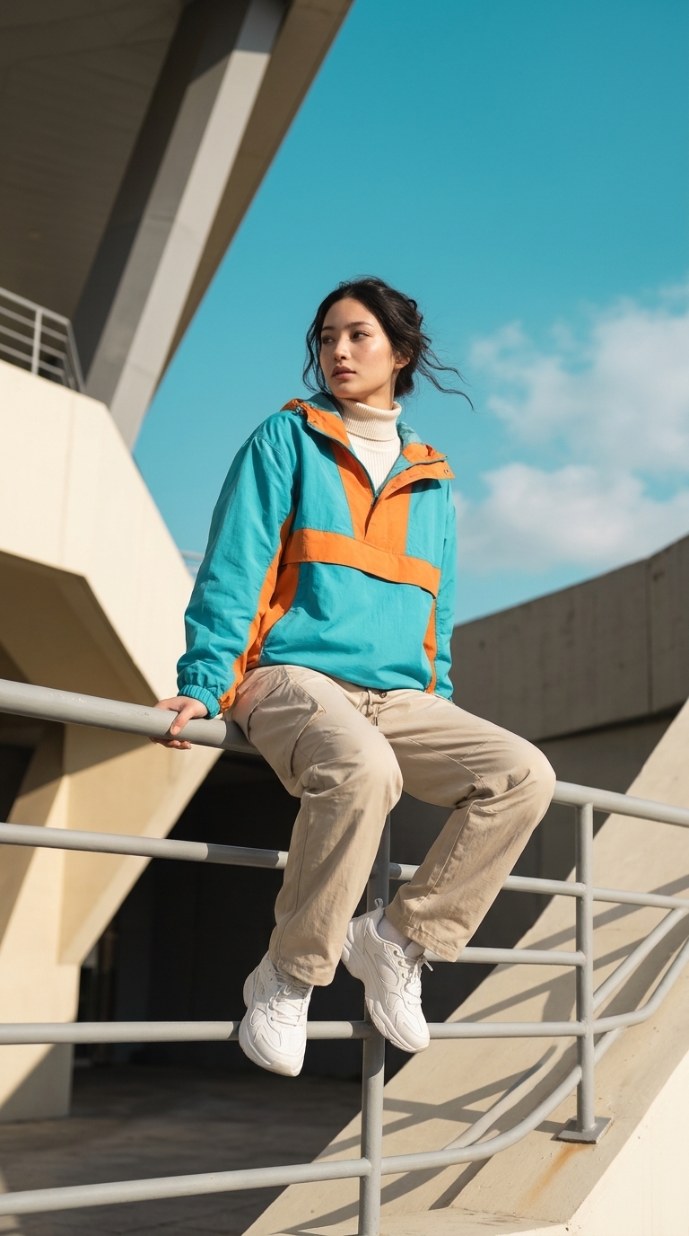 Futuristic Streetwear Editorial Photograph output 15