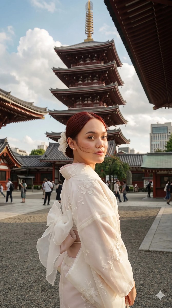 Sensō-ji Pagoda Kimono Travel Portrait output 1