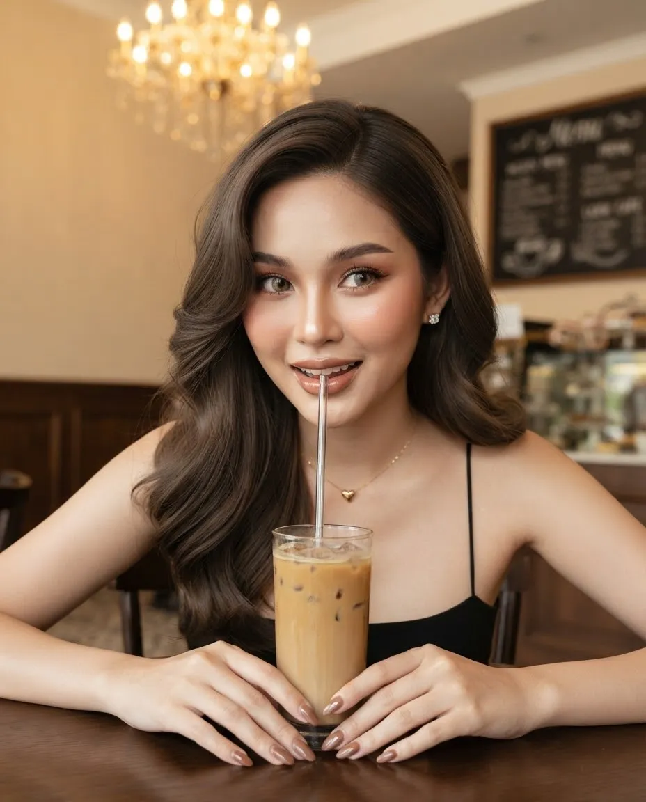 Warm Café Portrait of a Young Woman output 4