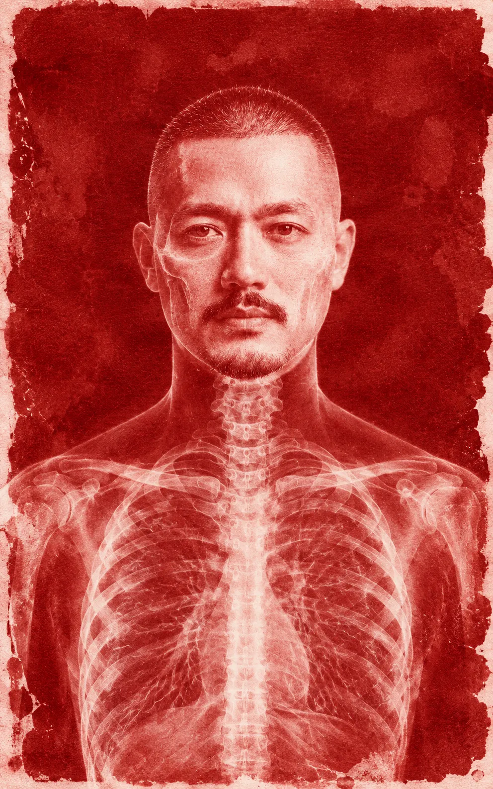 Red Cyanotype X-Ray Print Transformation output 1