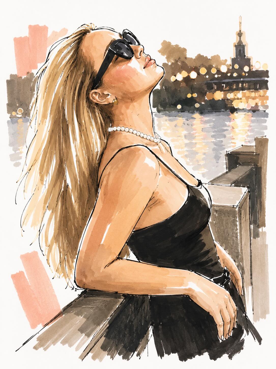 High-Fashion Editorial Portrait Illustration