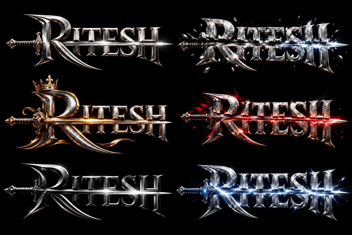 Epic 3D Metallic RITESH Logo