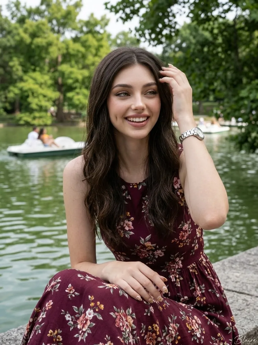 Lakeside Portrait with a Pink Flower output 6