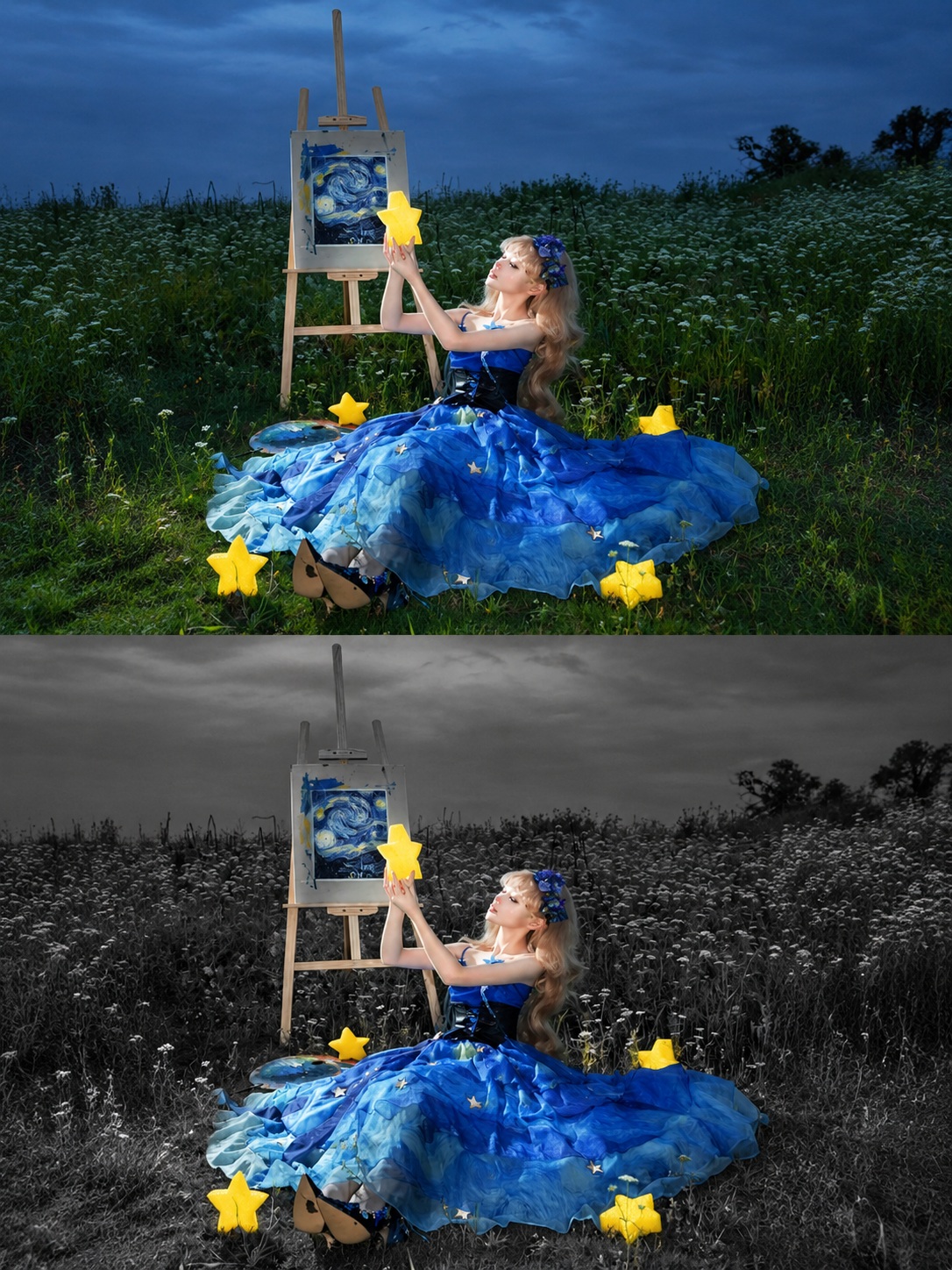 Selective-Color Black-and-White Photo output 2