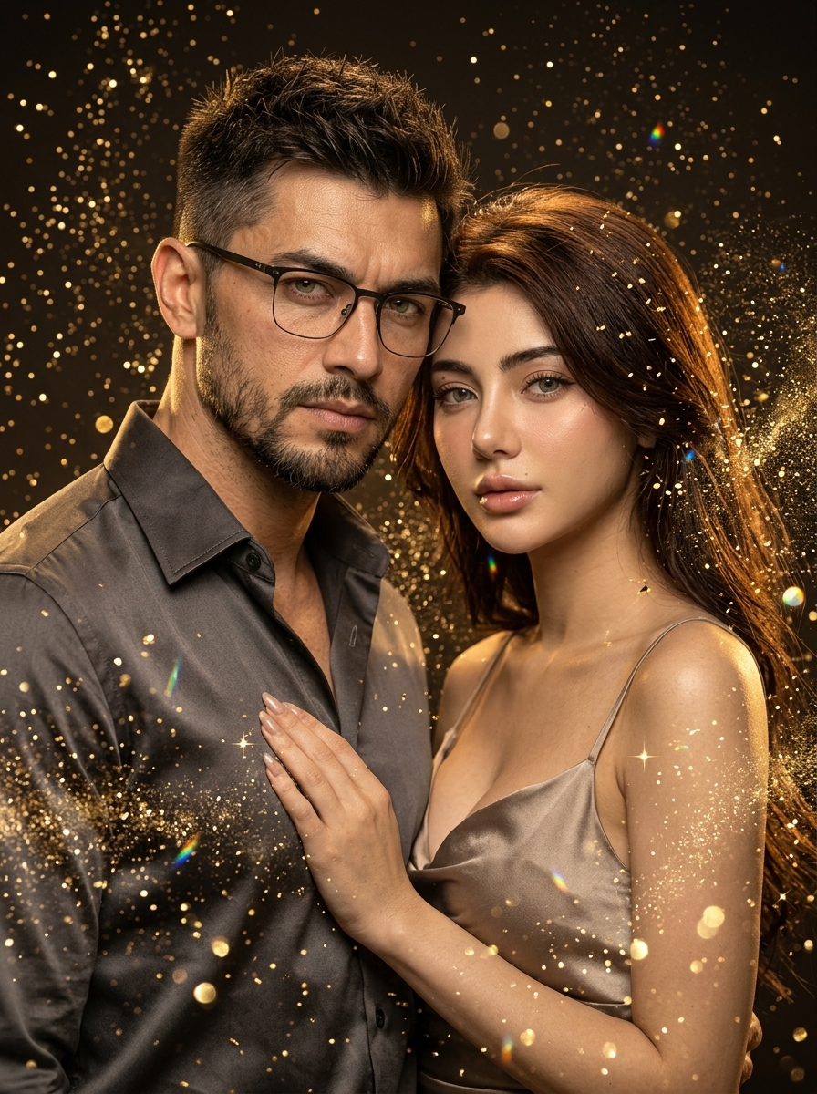 Golden Noir Luxury Portrait with Maximum Gold Sparkle output 4