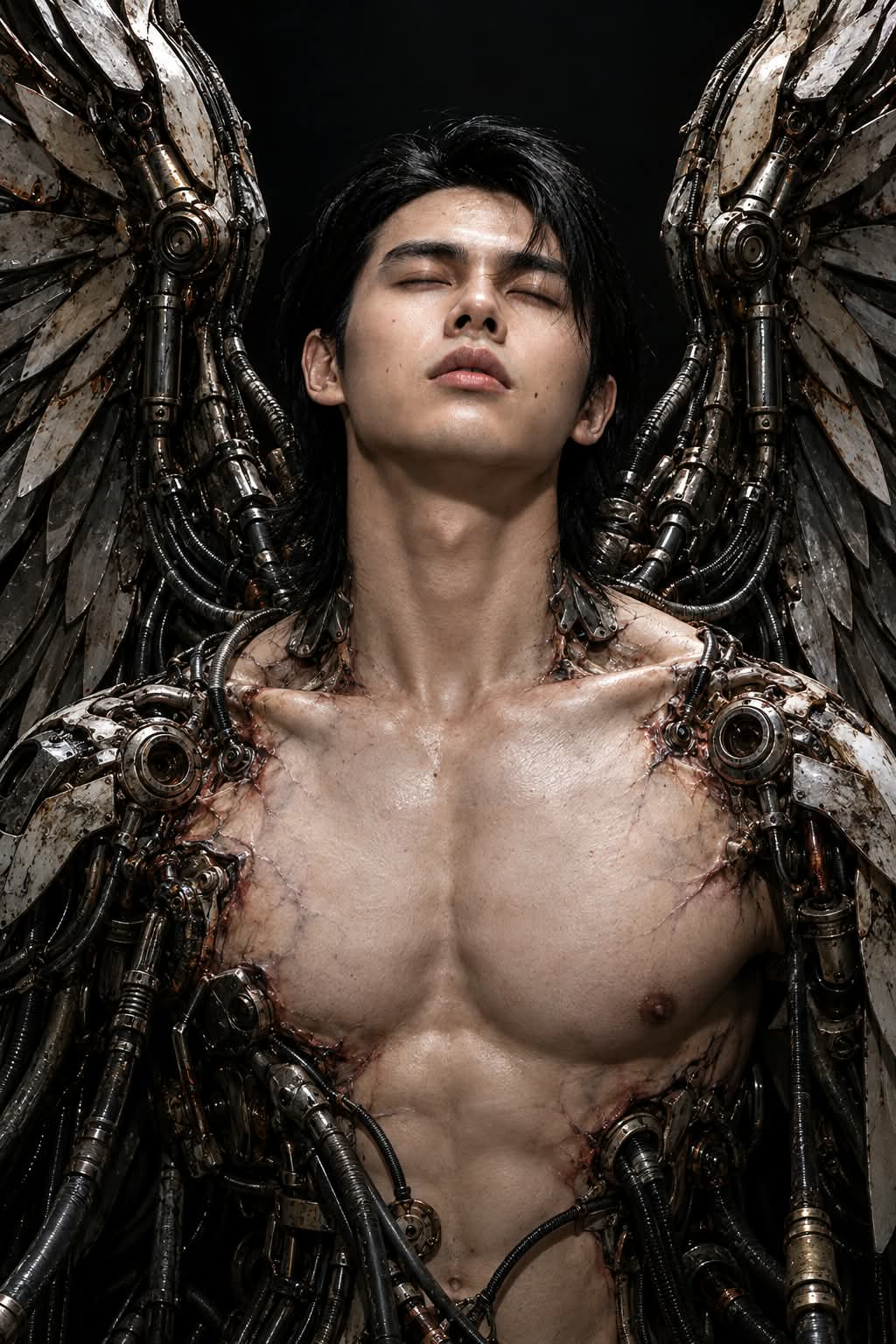 Angel of Iron — Biomechanical Gothic Angel Portrait