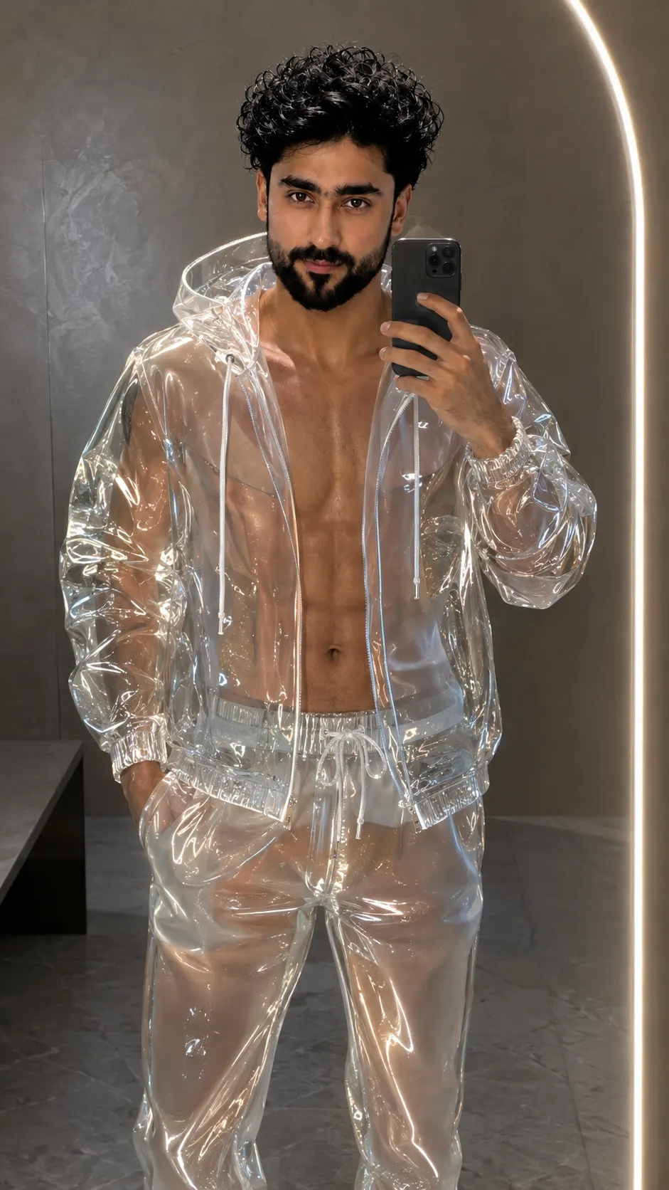 Liquid-Glass Futuristic Mirror Selfie