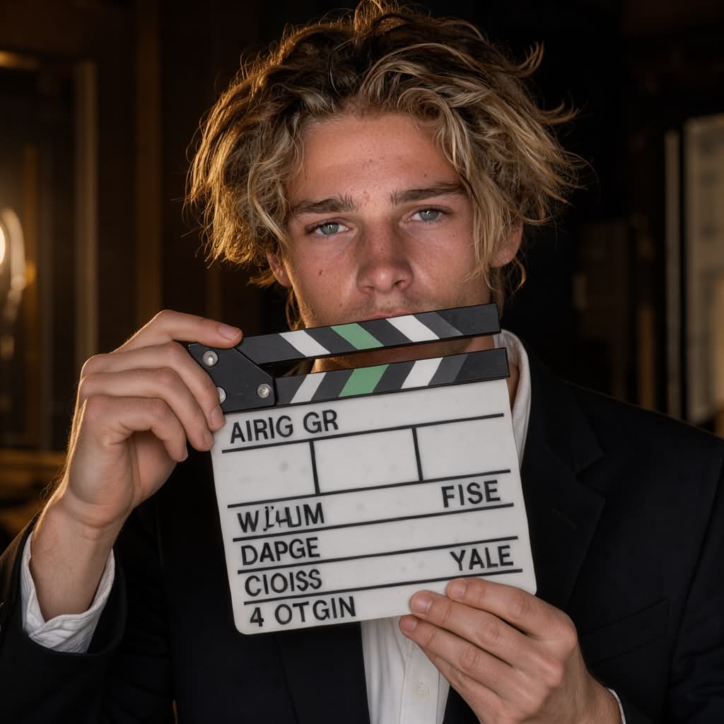 Cinematic Men's Portrait with Film Clapperboard output 3