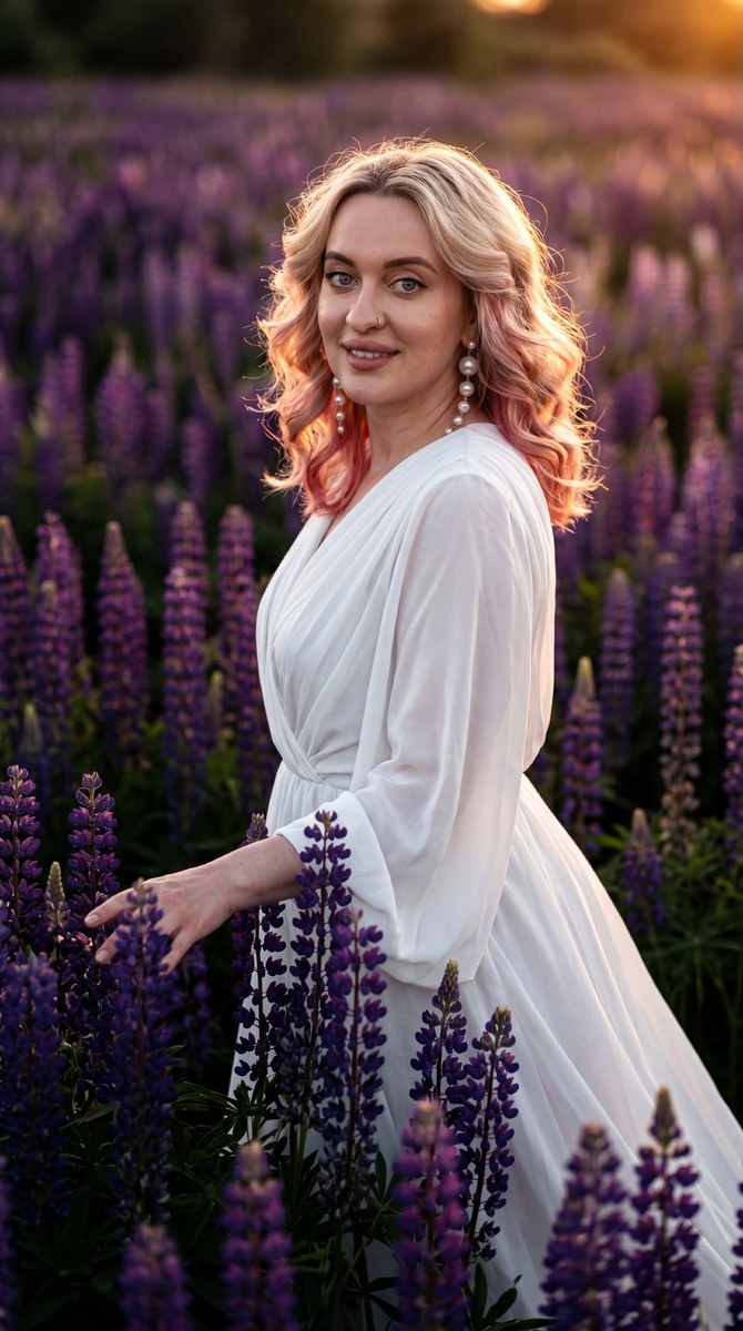 Cinematic Purple Lupine Portrait output 2