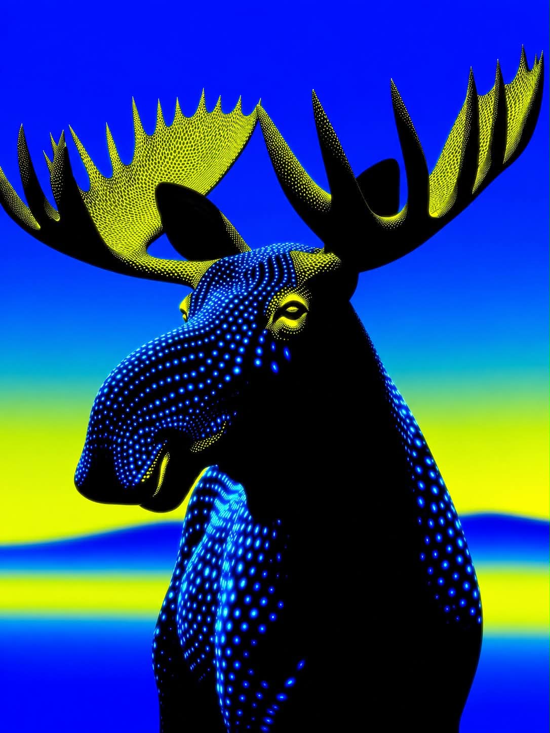 Neon Psychedelic Animal Artwork output 7