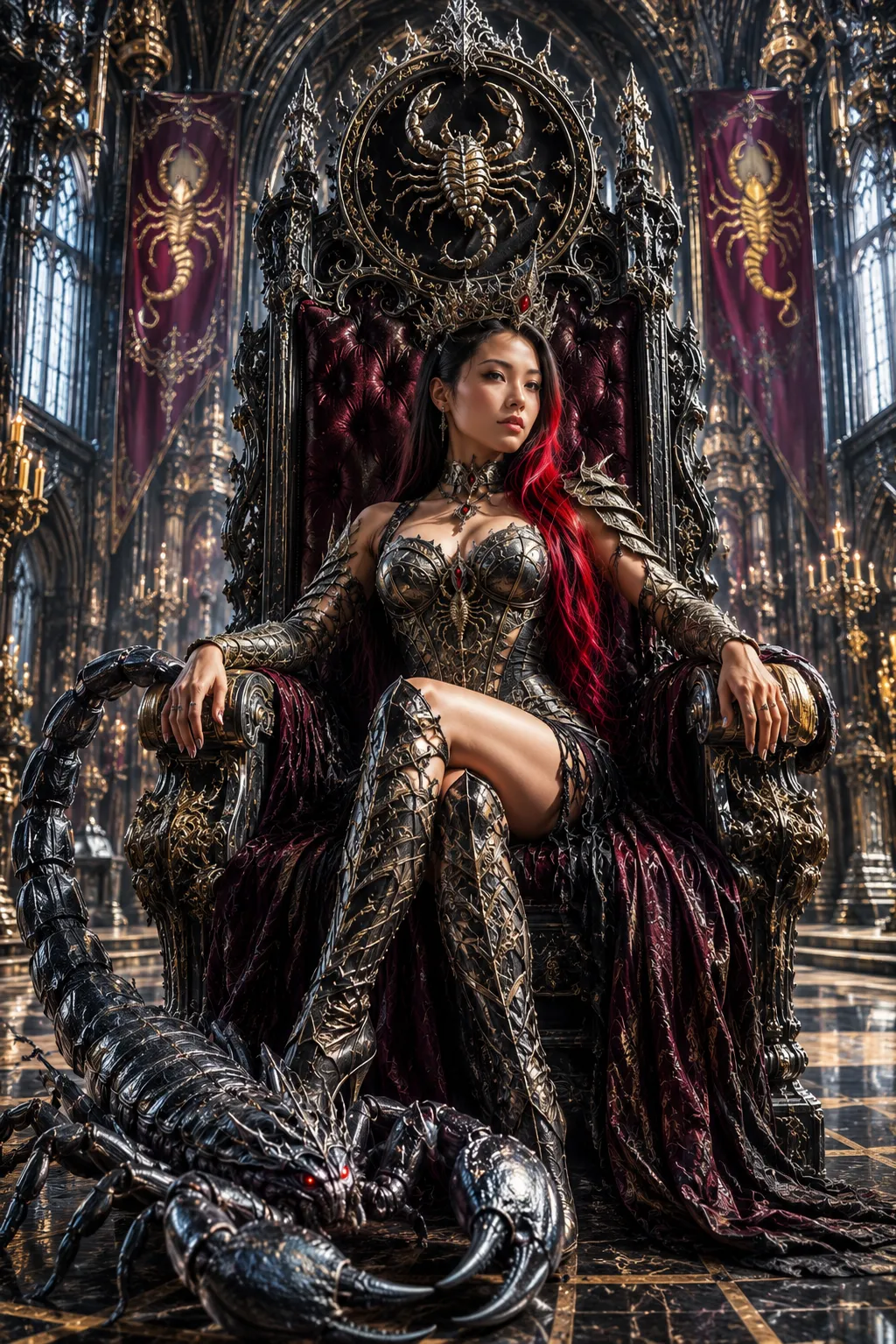 Scorpion Queen on a Gothic Throne output 1