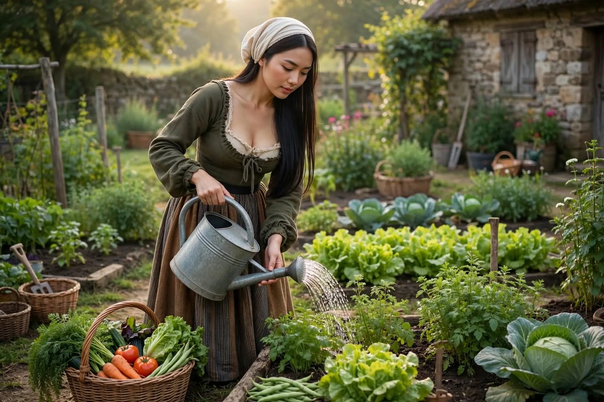 Photorealistic Medieval Village Portrait output 5