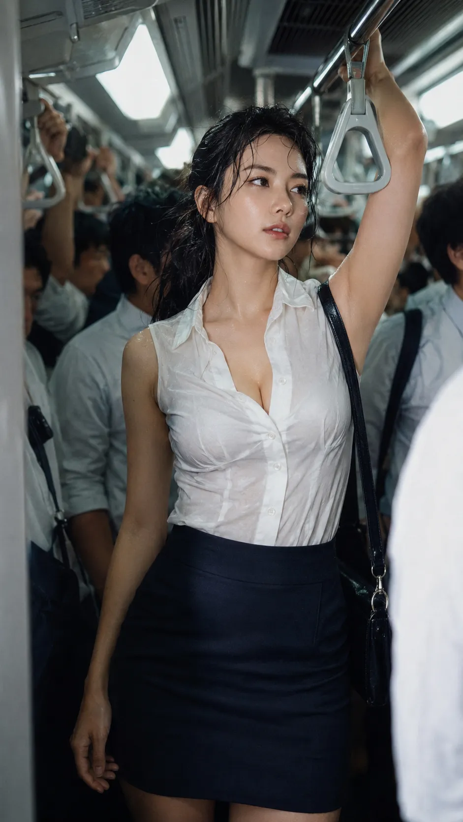 Rainy Commuter Train Portrait output 1