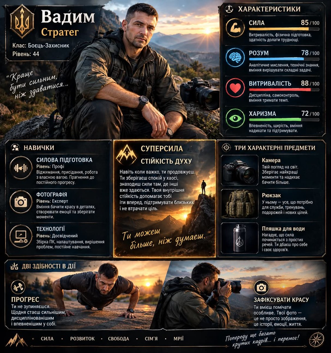 Photorealistic Fantasy RPG Character Card