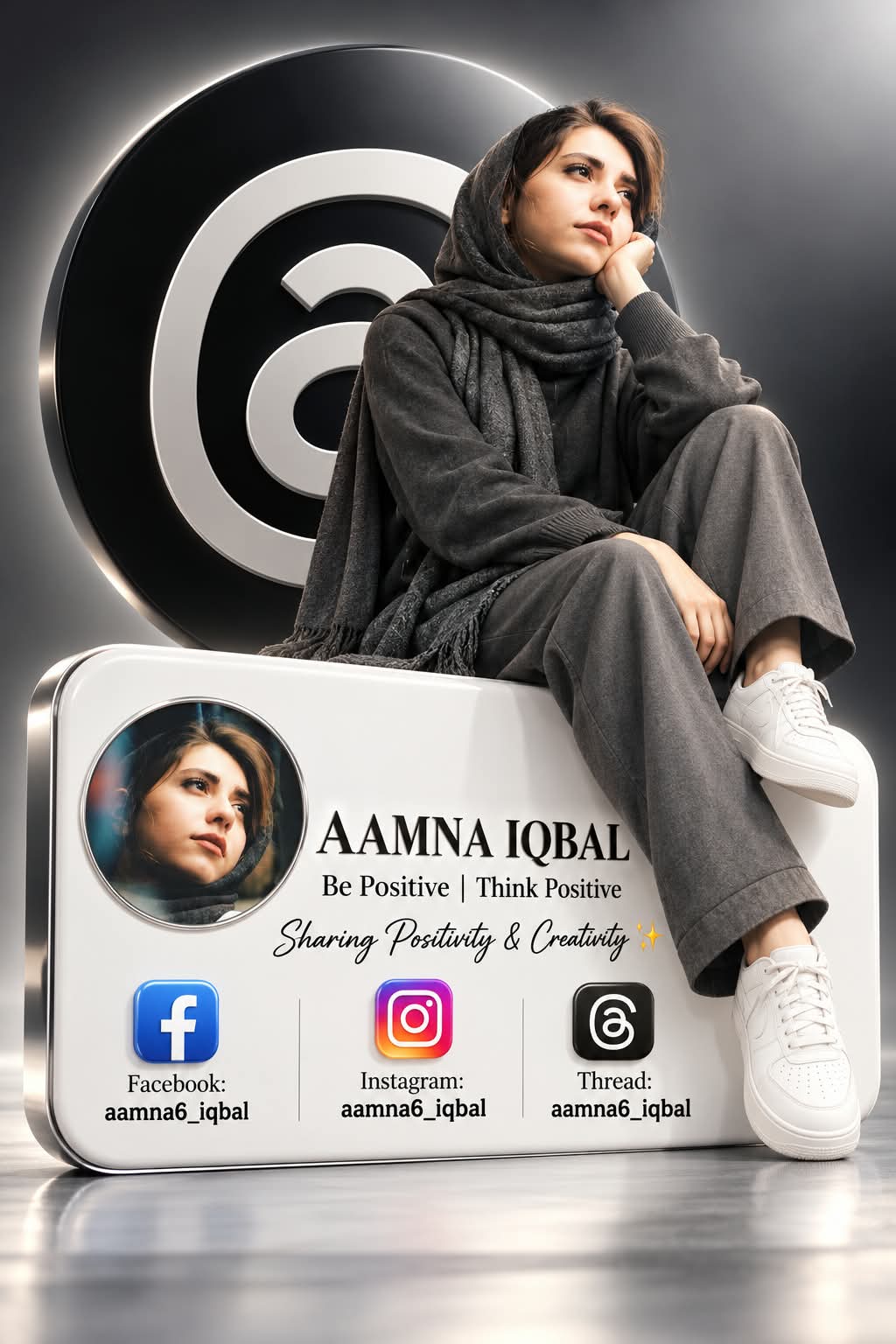 Premium 3D Social Media Profile Poster