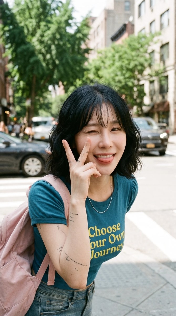 Y2K Street-Style Portrait at a City Crosswalk output 5