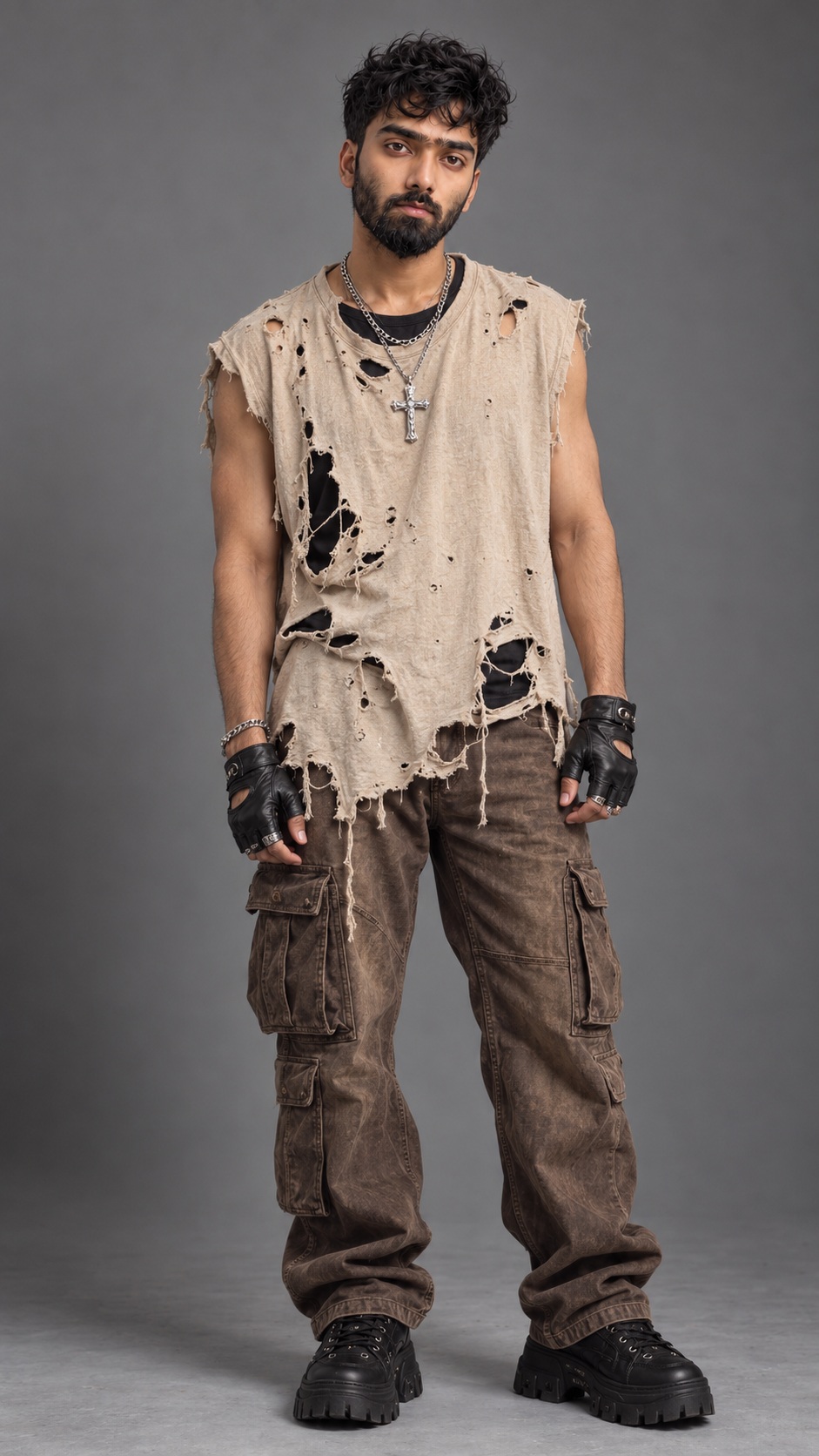 Shredded, Studded Studio Fashion Portrait