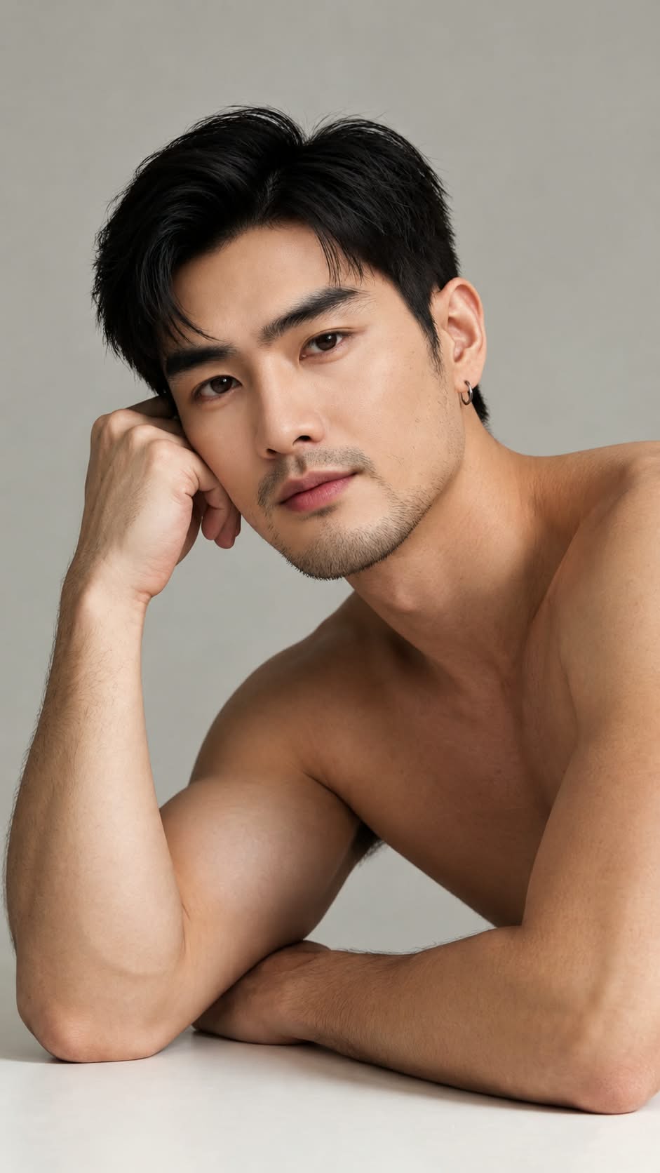 Photorealistic Studio Portrait of an East Asian Man