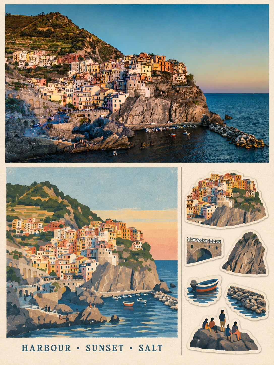 Travel Keepsake Poster with Six Stickers output 3
