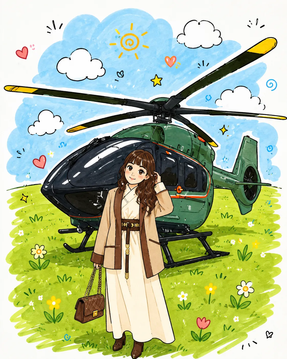 Whimsical Flat Doodle Illustration