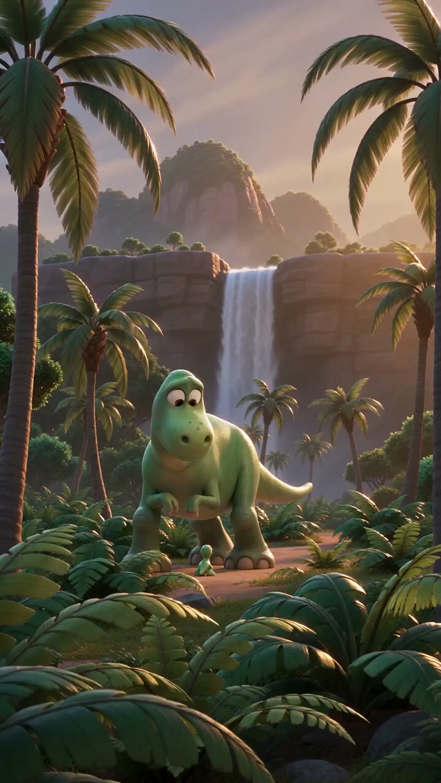 A Parent Dinosaur Teaches Its Baby to Roar