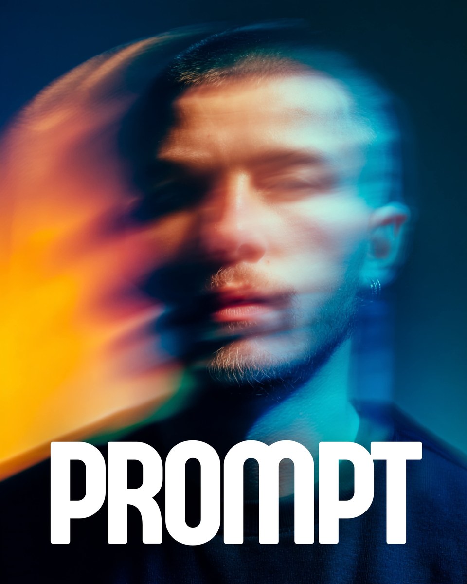 Neon Motion-Blur Streetwear Portrait