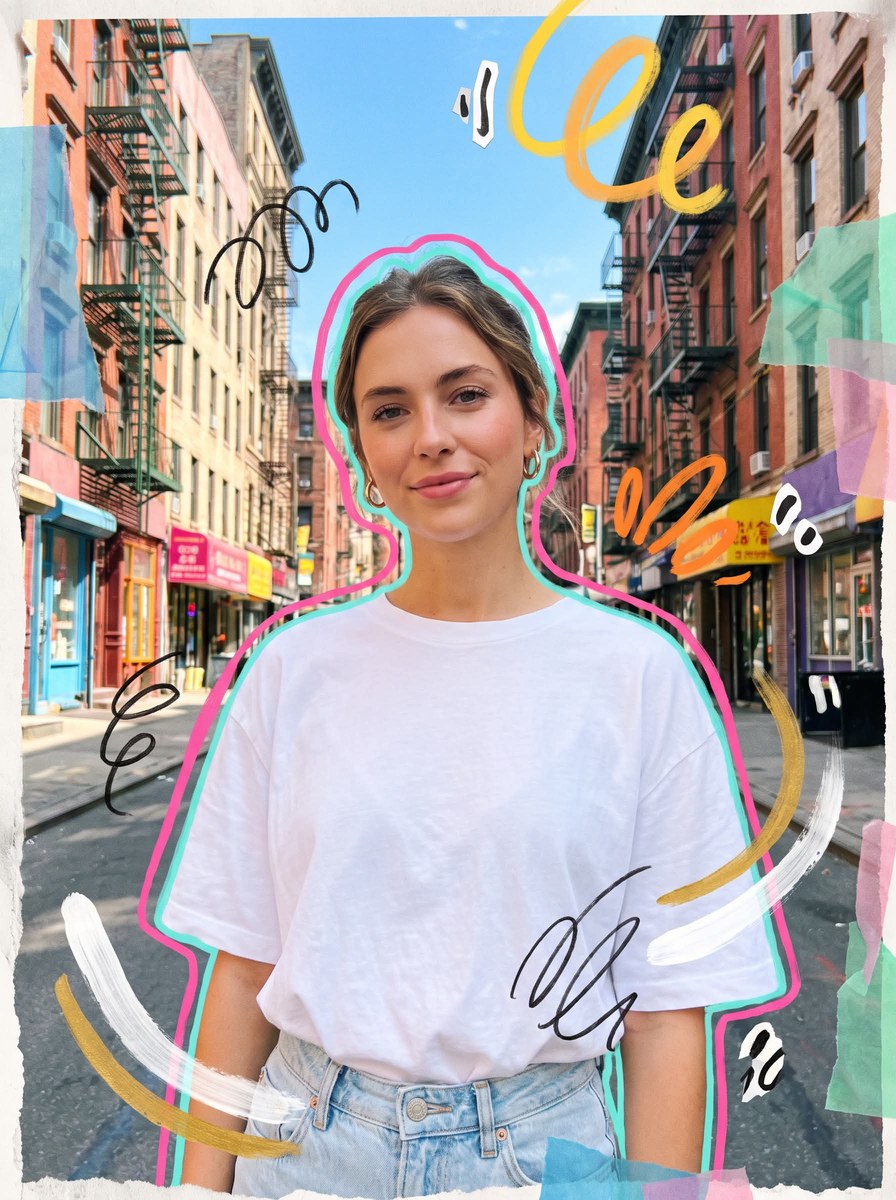 Mixed-Media Street Portrait Collage