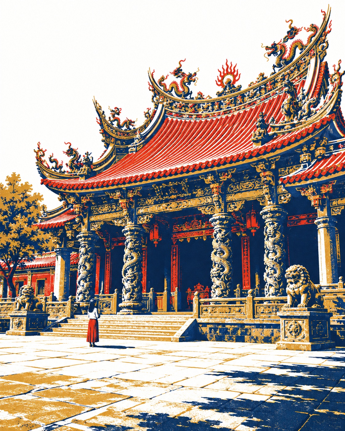 Three-Ink Architectural Silkscreen Print output 1