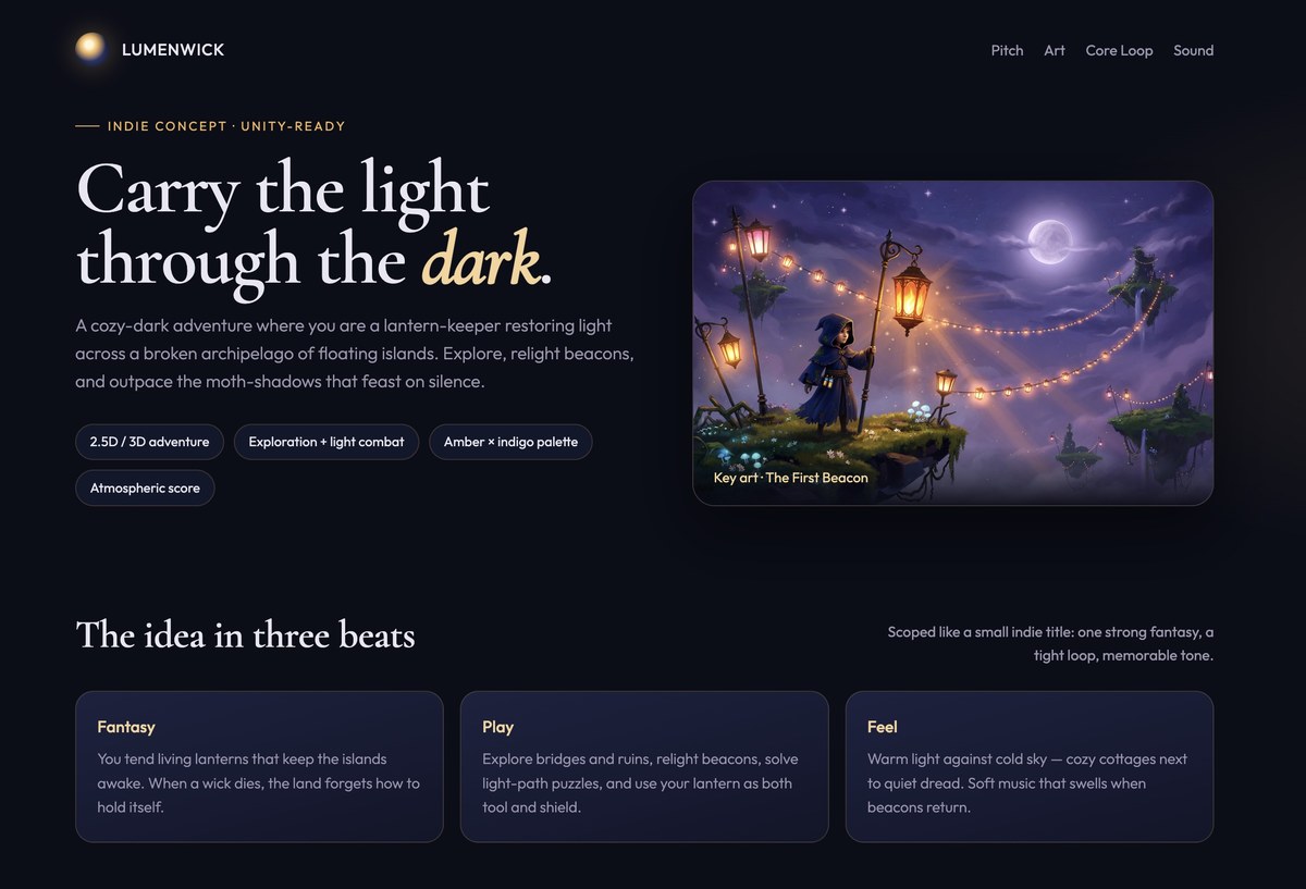 Generate a Game Idea in HTML output 1