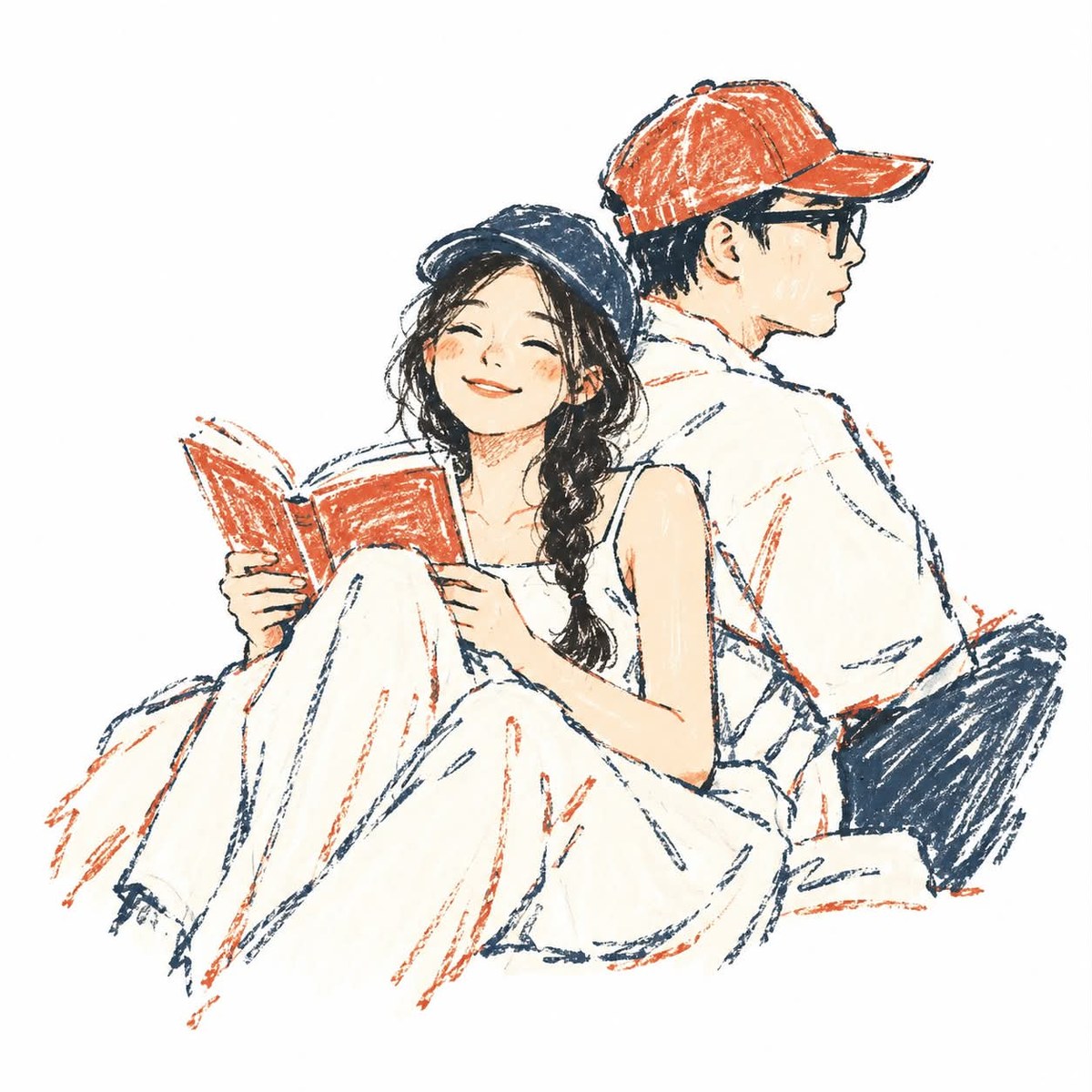 Autumn Reading in a Vintage Hand-Drawn Style