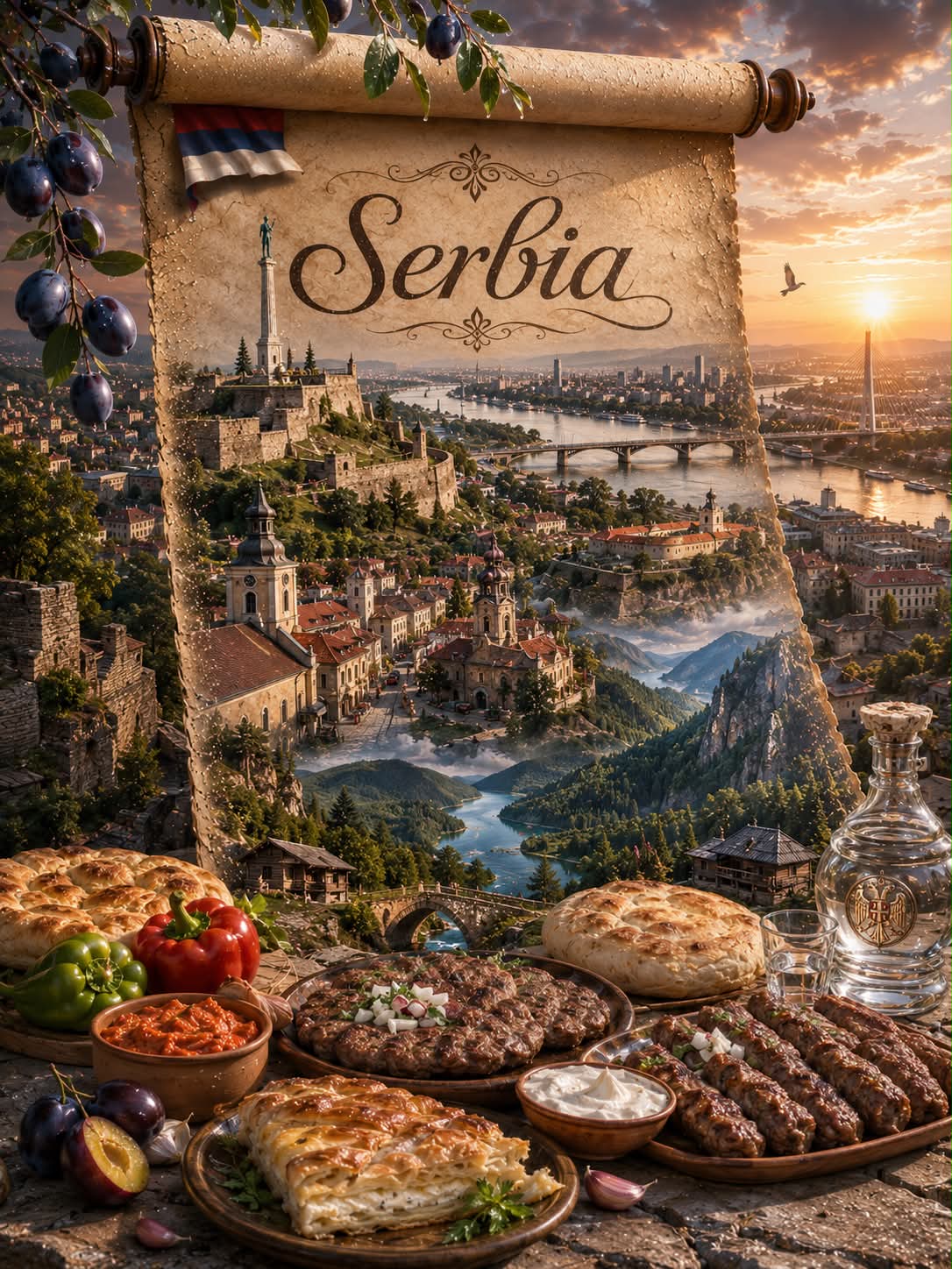 Cinematic Fantasy Travel Postcard in a Parchment Scroll output 2