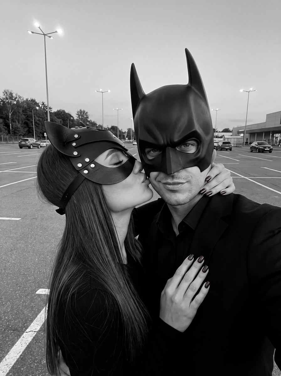 Moody Silver Film Couple Portrait