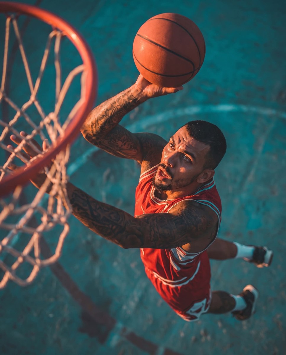 Low-Angle Basketball Dunk Action Photo output 2