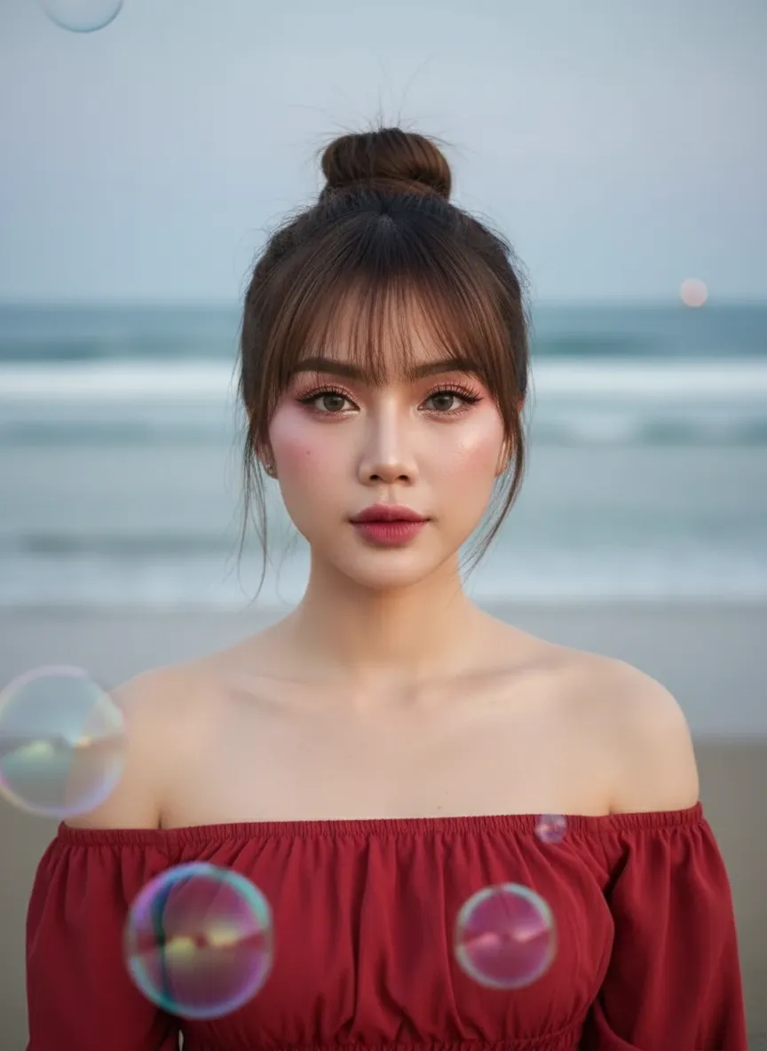 Ethereal Twilight Beach Portrait output 3