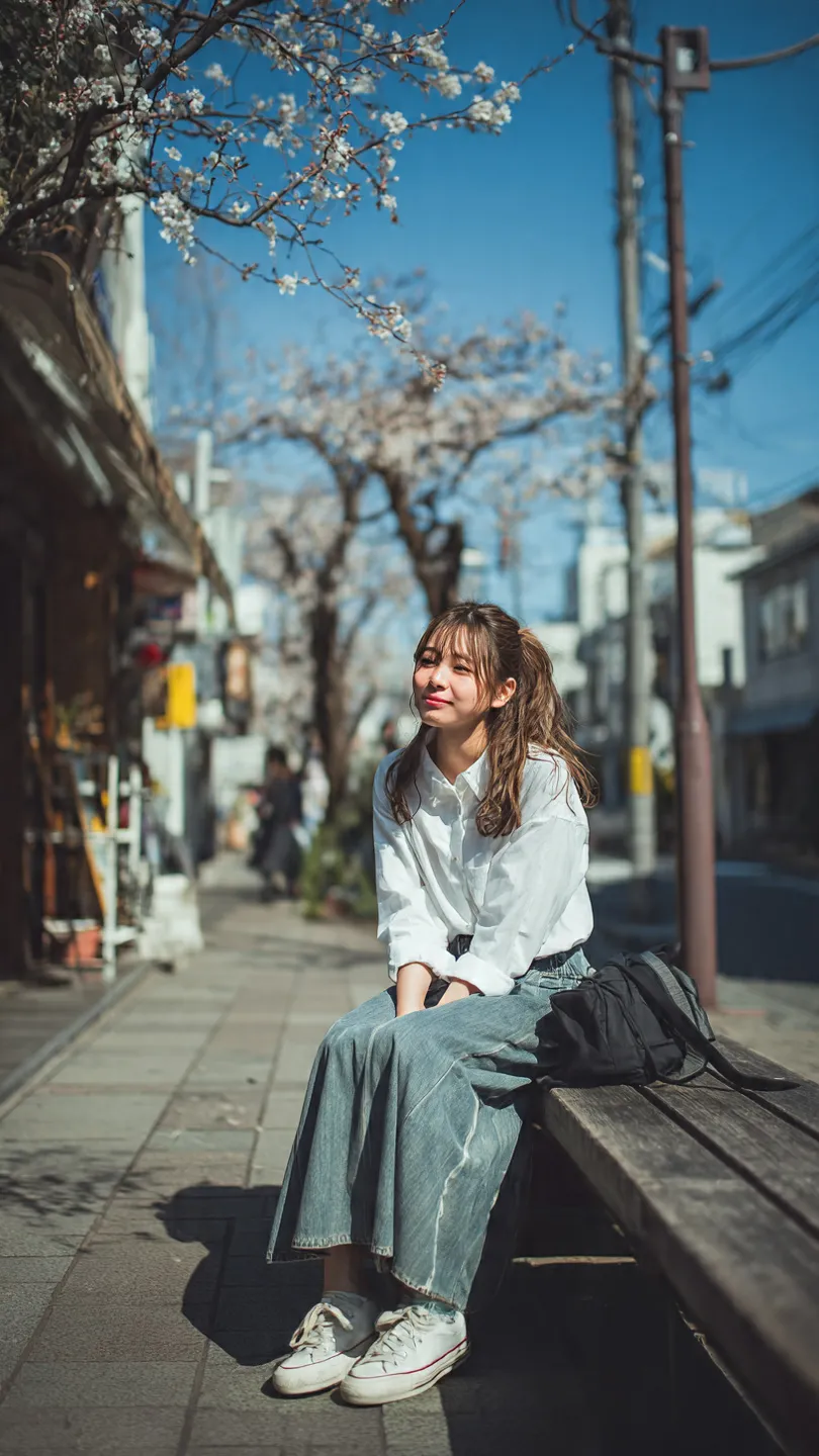 Candid Morning Portrait on a Japanese Sakura Street output 3