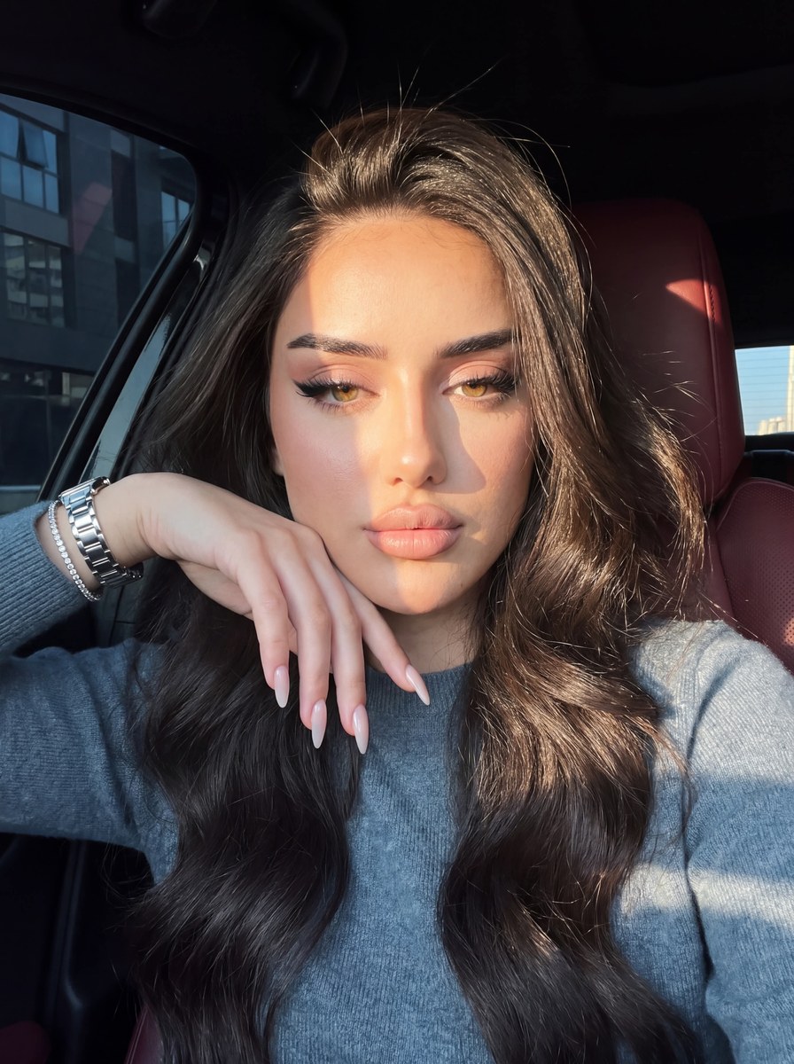 Golden-Hour Car Selfie Portrait