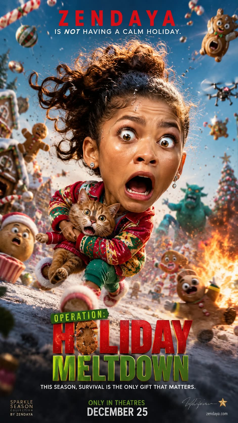 Chaotic 3D Action Blockbuster Poster output 3