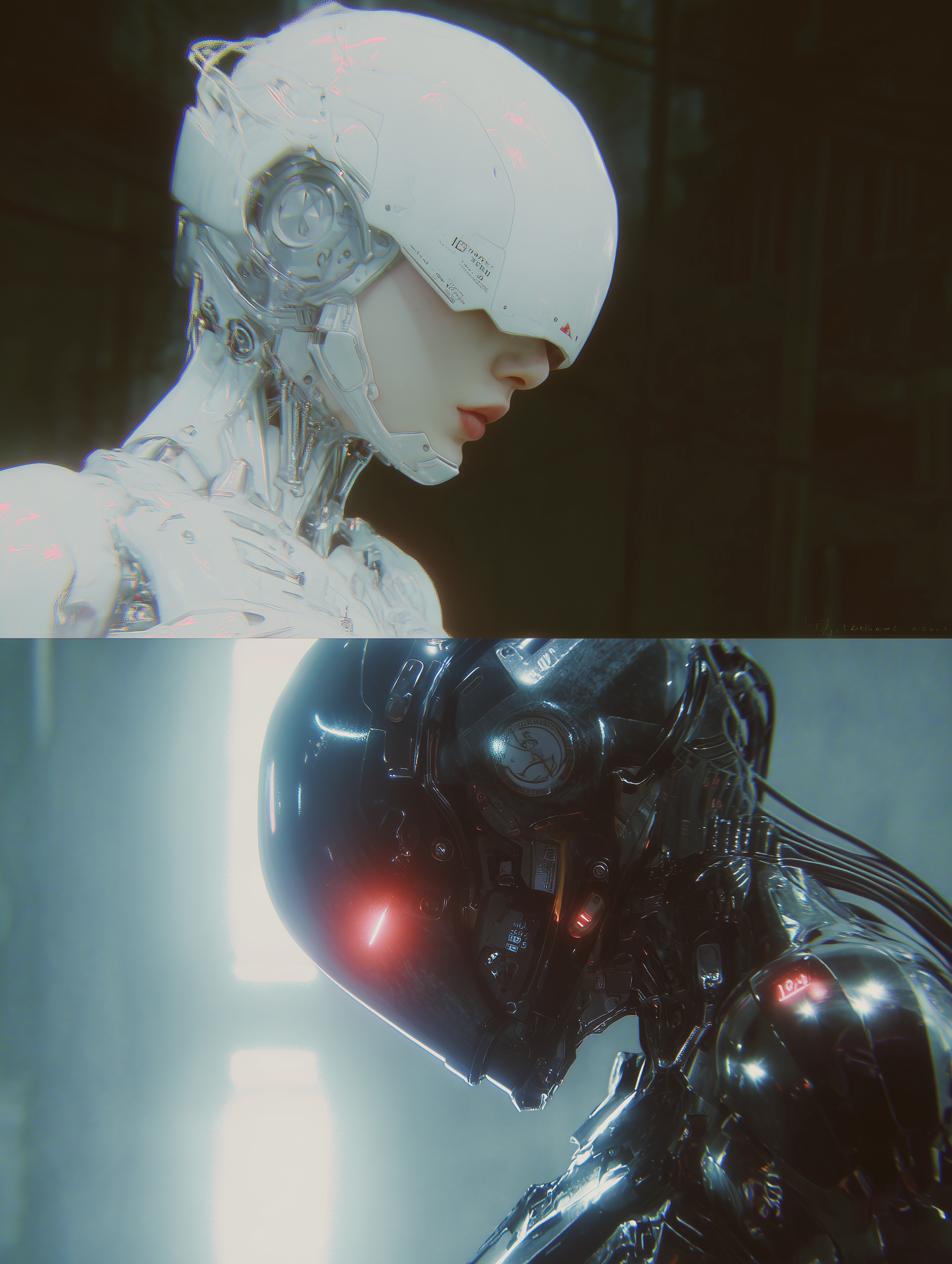 Cyberpunk Battle Between Two Cyborgs output 1