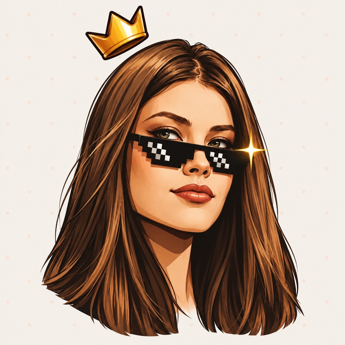 Stylized Cartoon Avatar Emoji with Pixel Sunglasses output 2