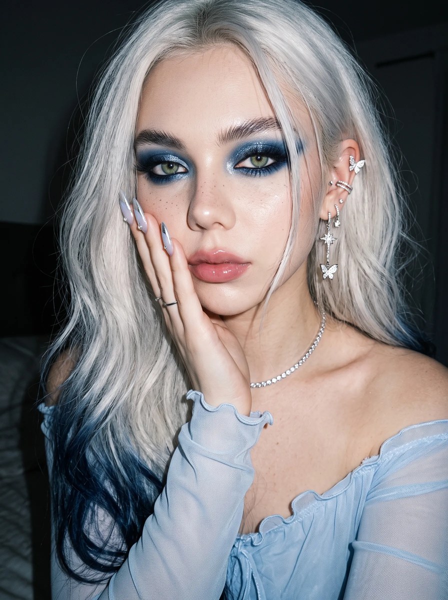 Icy Blue Flash-Fashion Portrait output 1