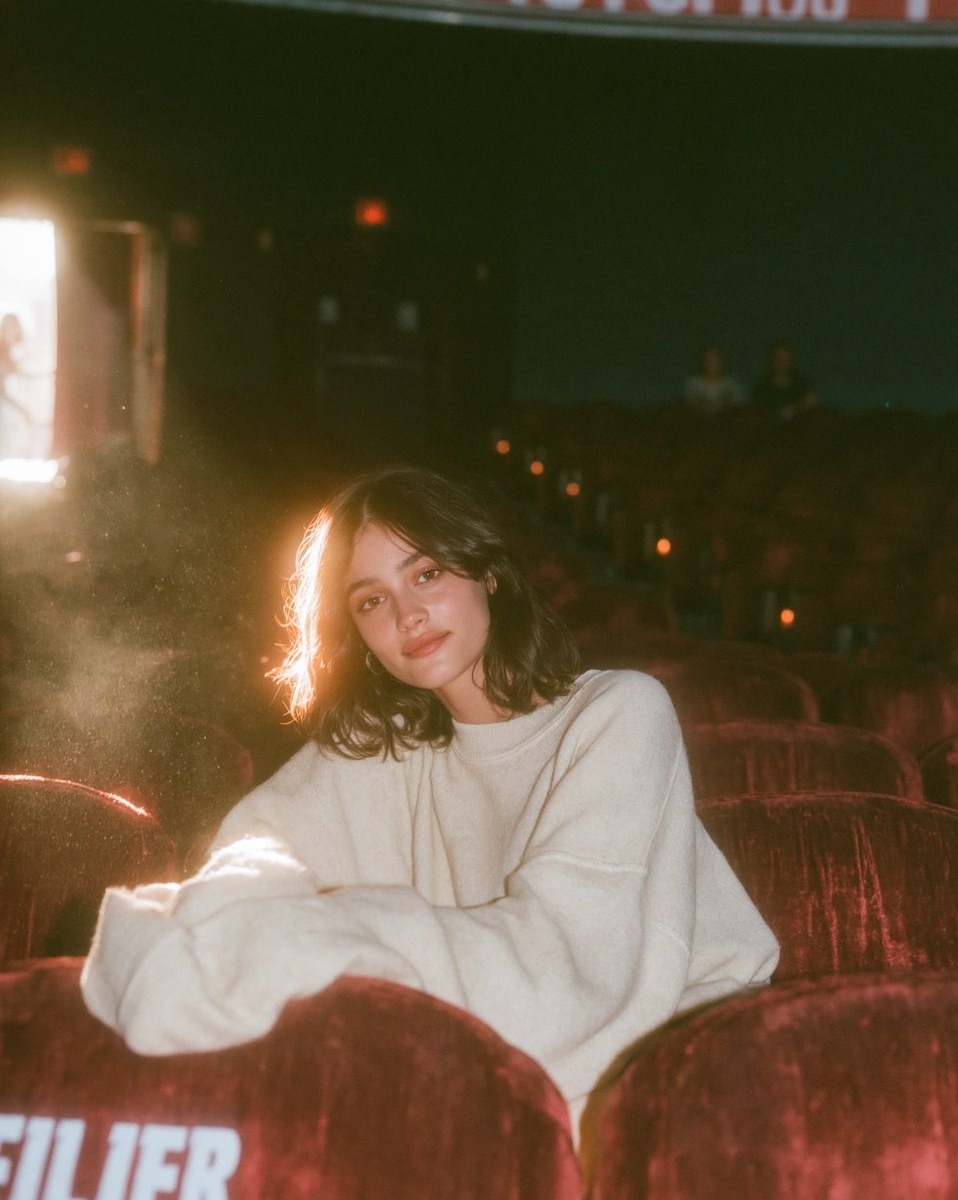 Old Cinema Golden-Hour Portrait